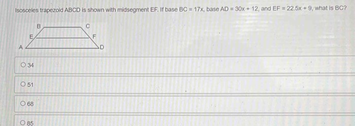 Find ef in the trapezoid.