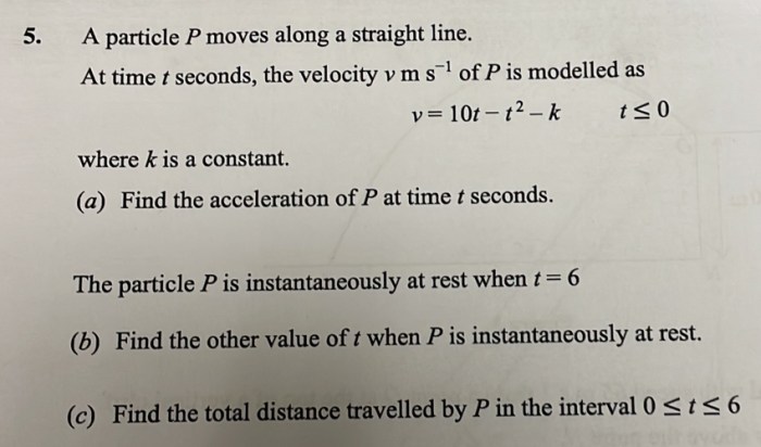 Particle p moves along the x axis such that