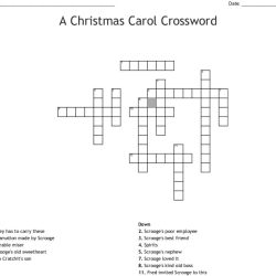 A christmas carol crossword puzzle