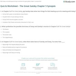 The great gatsby chapter questions