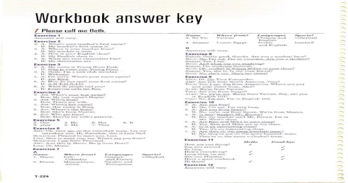 Asi se dice level 1 workbook answers