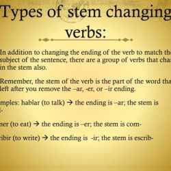 Stem changing verbs word search answers