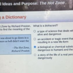 Summarizing central ideas and purpose the hot zone