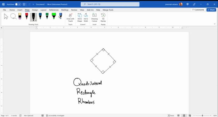 Classify the quadrilateral in as many ways as possible