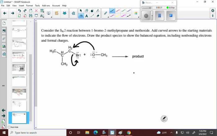 Reaction bromo methylpropane organic bromide