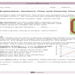 Gizmo distance time and velocity time graphs answers