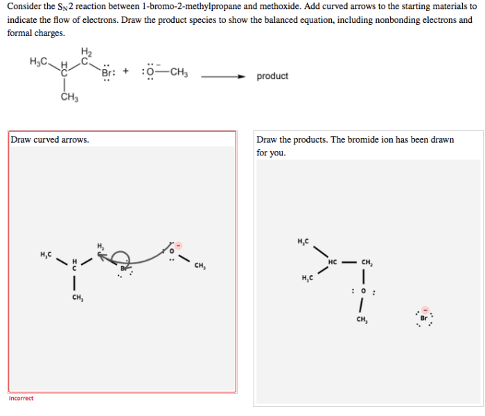 Consider the sn2 reaction between 1-bromo-2-methylpropane